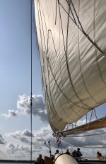 Training op een zeilschip zeilen met collega's